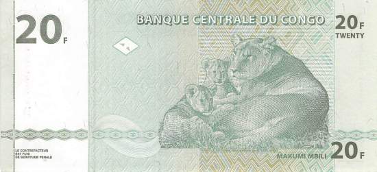 Kongo p.94 20 Francs 2003